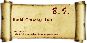 Bodánszky Ida névjegykártya