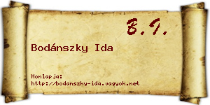 Bodánszky Ida névjegykártya