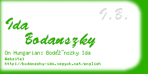 ida bodanszky business card